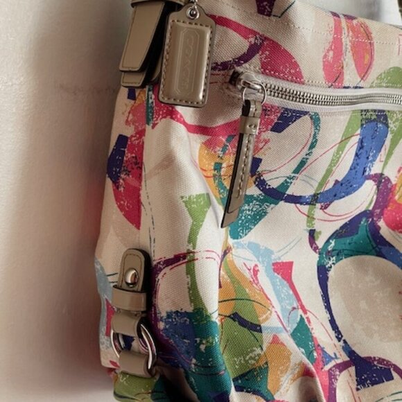 COACH Stamped Signature C Duffle Hobo Crossbody Shoulder Bag 31183E - Picture 12 of 17